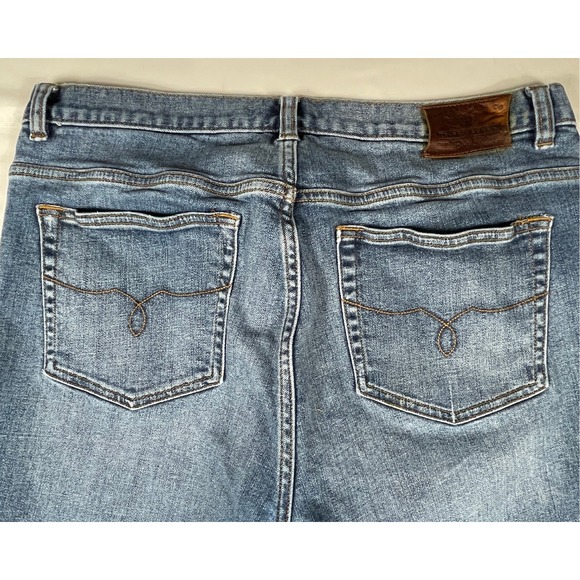 Ralph Lauren Jeans Women's 14 Classic Straight High Rise Denim Whiskering Detail - Picture 5 of 14